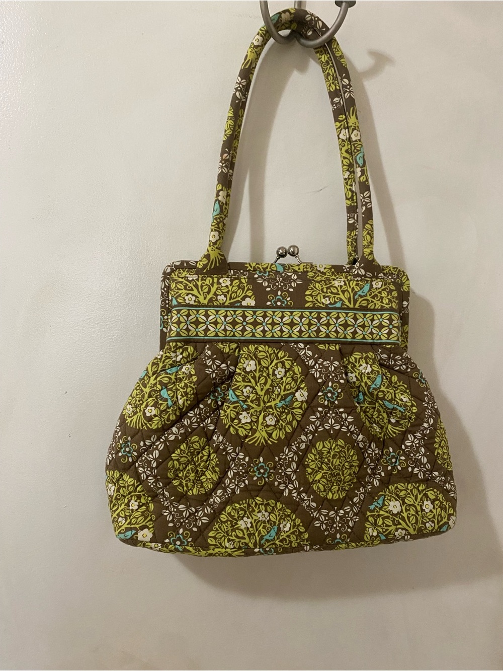 Vera Bradley Retired SITTIN' IN A TREE” Kisslock Quilted Shoulder Bag & Wristlet